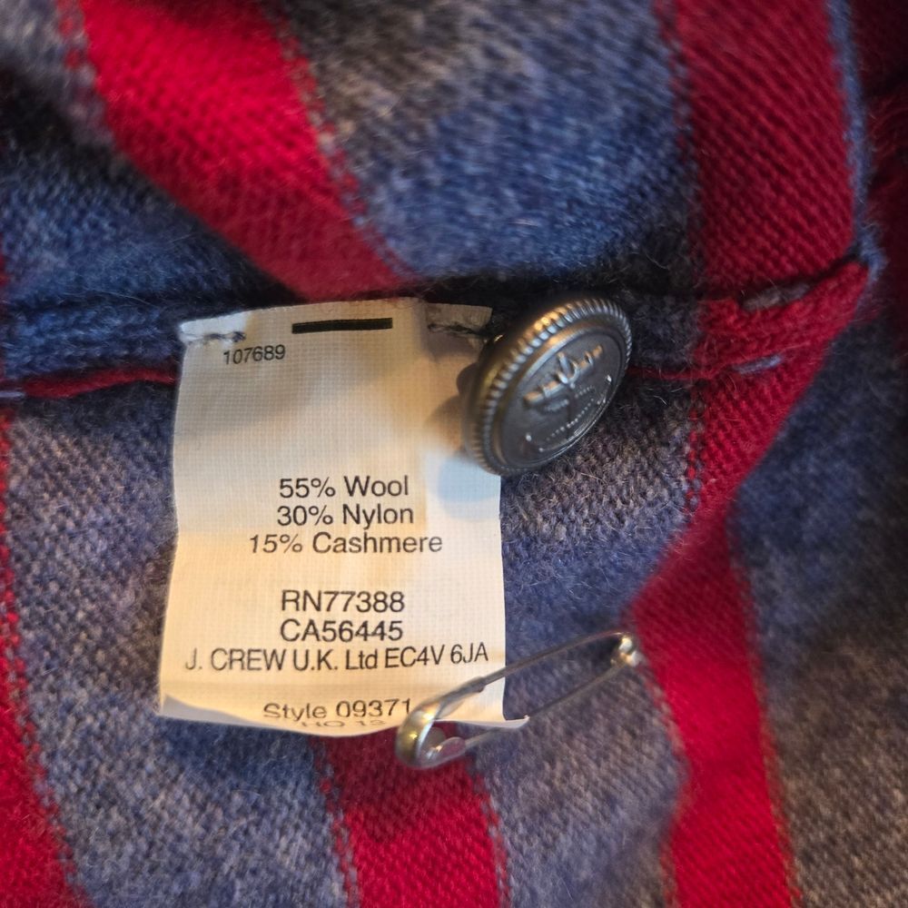 J. Crew Gray and Red Striped Cashmere Blend Sweater XSMALL - Picture 8 of 8